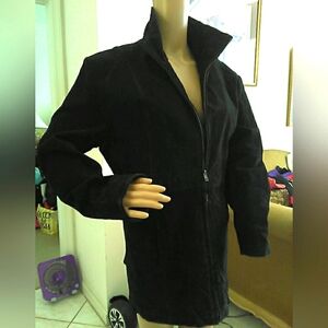 VINTAGE MAXAM Women's Black Suede Leather Jacket SZ XXL See Measurements PTP 21